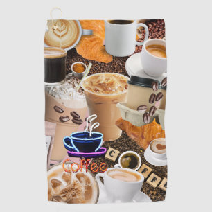 Coffee Collage Golf Towel