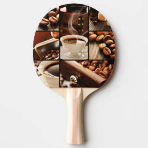 Coffee Collage Ping Pong Paddle