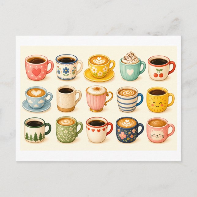 Coffee Collage Postcard (Front)