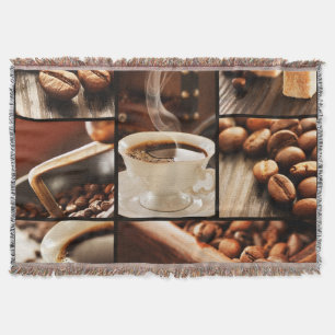 Coffee Collage Throw Blanket