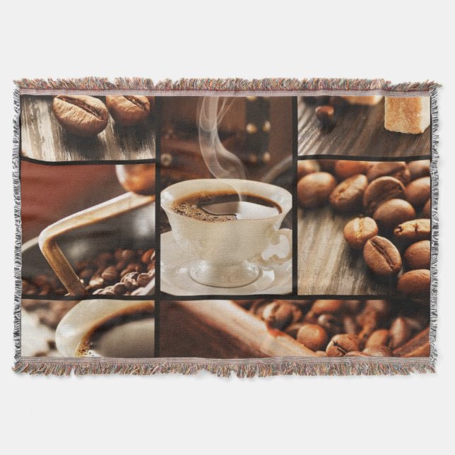Coffee Collage Throw Blanket (Front)