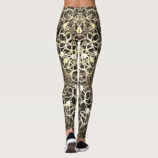 Coffee Colour Bicycles Pattern - Cyclist's Legging (Back)
