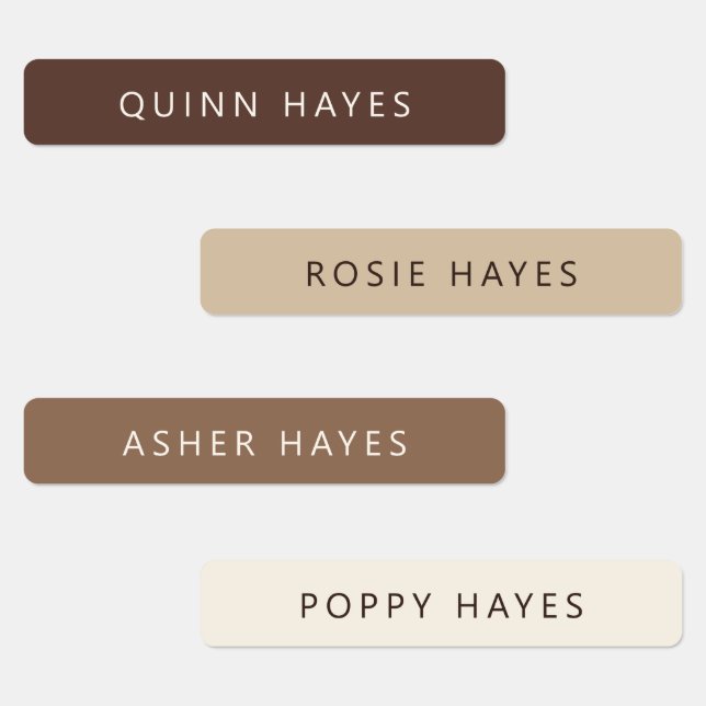 Coffee Coloured Name Labels (Group)