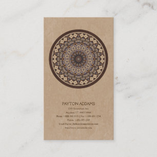 Coffee Colours Abstract Mandala Business Card