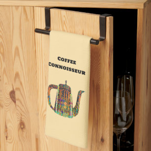 Coffee Connoisseur Floral Coffee Pot Tea Towel