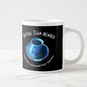 Coffee Consumption Squad   Blue Cup and Saucer