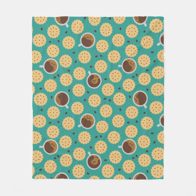 Coffee & Cookies Fleece Blanket (Front)