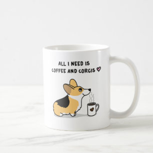 Coffee & Corgis [tricolor] Mug