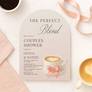 Coffee Couples Shower The Perfect Blend Coquette Invitation