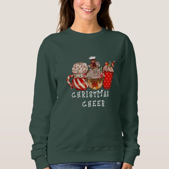 Coffee Cream Christmas Sweatshirt Holiday Hoodie (Front)