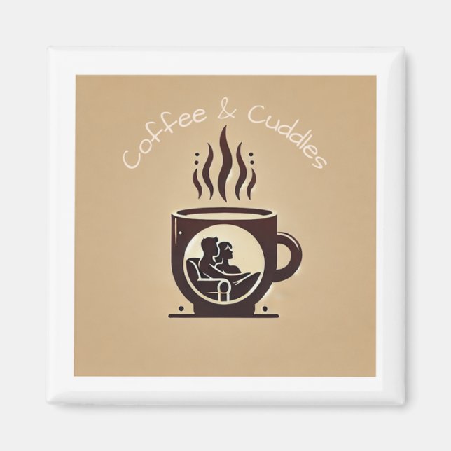 "Coffee & Cuddles" Logo Magnet (Front)