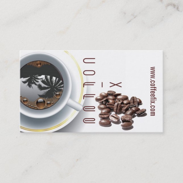 coffee cup and beans business card (Front)