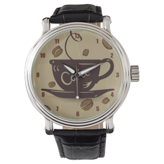 Coffee Cup and Beans Watch (Front)
