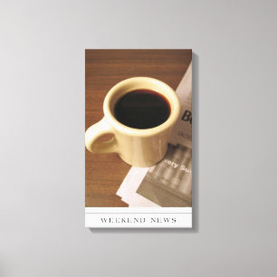Coffee Cup and Newspaper on canvas Print