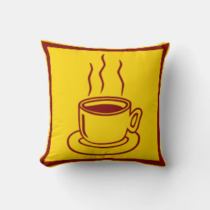 Coffee Cup Art Design Pillow