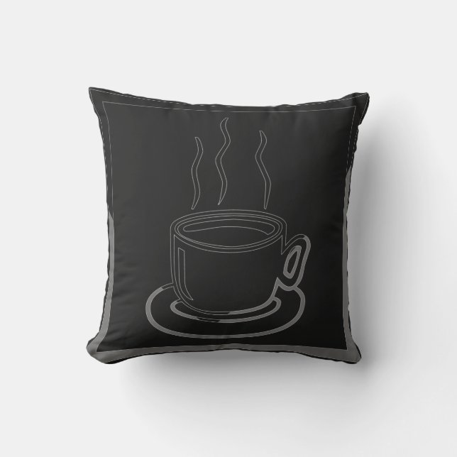 Coffee Cup Art Design Pillow (Front)