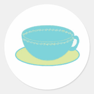 Coffee Cup Art Painting Colourful Cup Classic Round Sticker
