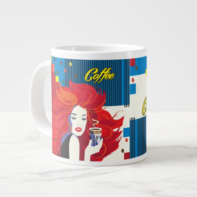 Coffee Cup Beaitiful Fashion Woman POP-ART Trendy (Front Left)