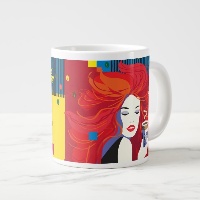 Coffee Cup Beautiful Fashion Woman POP-ART Trendy (Front Right)