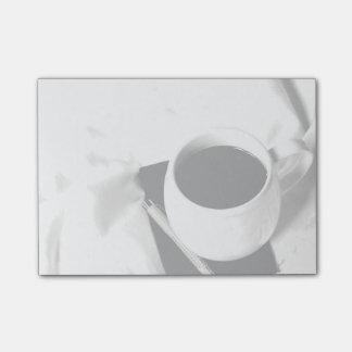 Coffee Cup Black and White Breakfast in Bed Post-it Notes