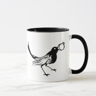 Coffee Cup Black White Bird