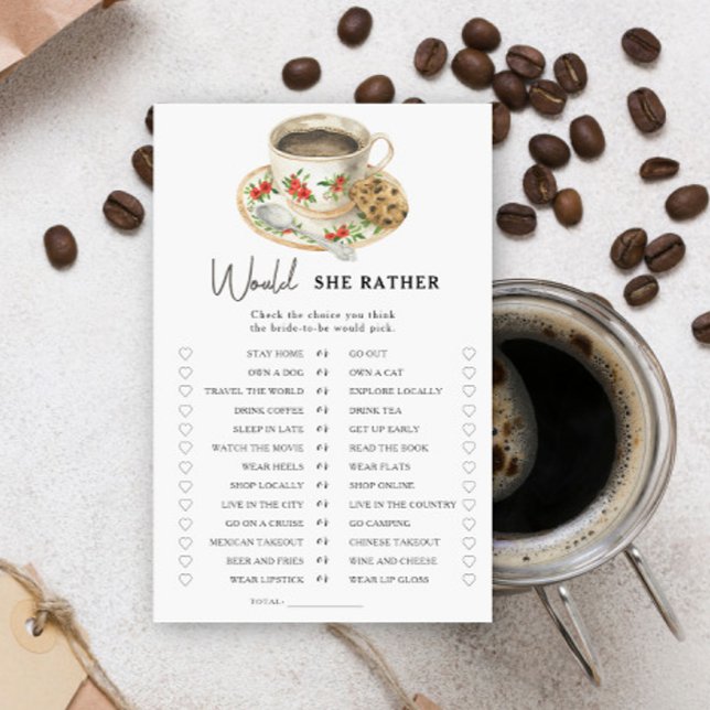 Coffee Cup Bridal shower Would she rather game (Creator Uploaded)