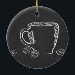 COFFEE CUP CHALK CERAMIC TREE DECORATION<br><div class="desc">chalkboard art by asyrum</div>