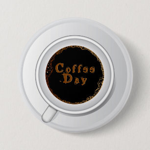 Coffee Cup Coffee Day 7.5 Cm Round Badge