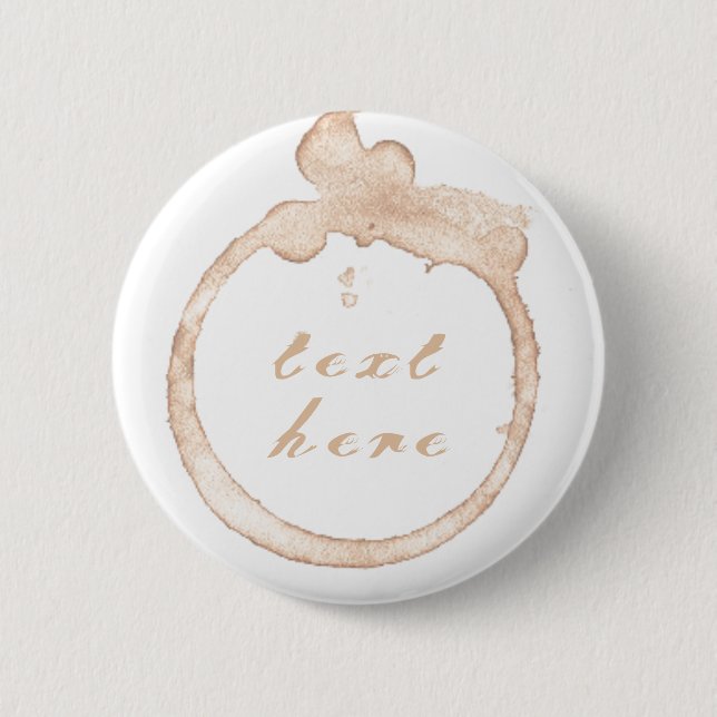 Coffee cup coffee stain  6 cm round badge (Front)