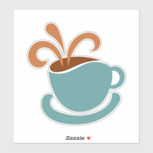 Coffee cup Custom-Cut Vinyl Stickers