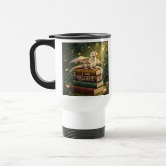 coffee cup Dragon on Stack Book - I am booked