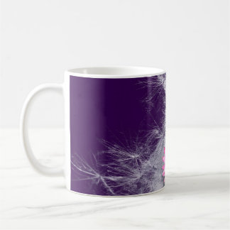 Coffee cup flowers and thistle seeds, purple