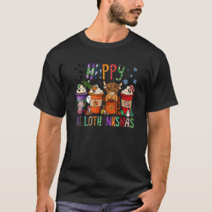 Coffee Cup Happy HalloThanksMas Heifer Highland Co T-Shirt