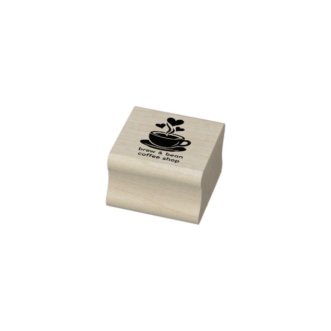 Coffee Cup Heart Steam Loyalty Punch Rubber Stamp (Stamp)