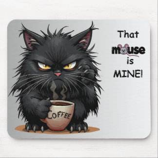Coffee cup holding cat mouse pad