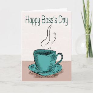 Coffee Cup Illustration for Boss’s Day Card