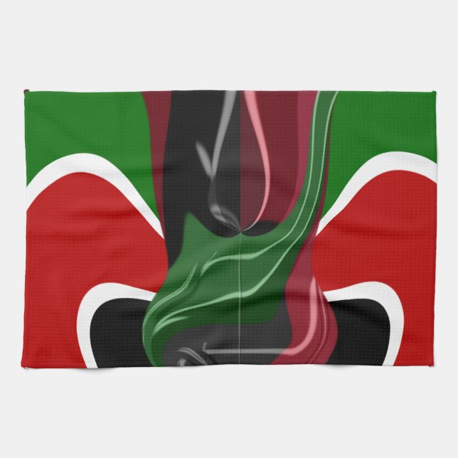 Coffee cup Kenya Flag Hakuna Matata Tea Towel (Horizontal)