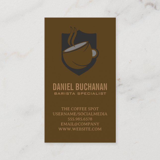 Coffee Cup Logo Business Card (Front)