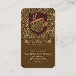Coffee Cup Logo Cafe Beans Shop Business Card