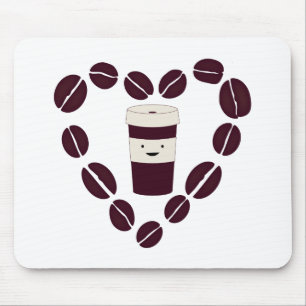 Coffee Cup Love Mouse Pad