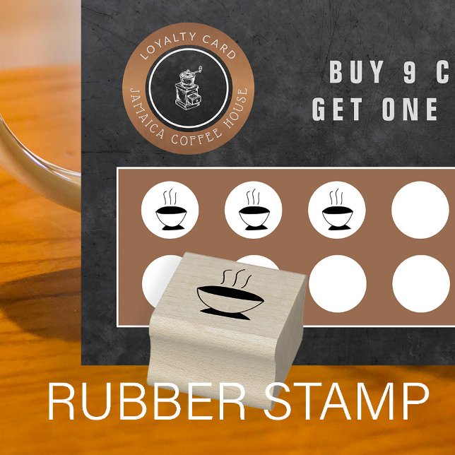 Coffee cup loyalty punch card  rubber stamp (Creator Uploaded)