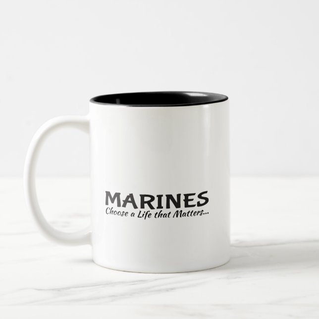 Coffee Cup: Marines Two-Tone Coffee Mug (Left)