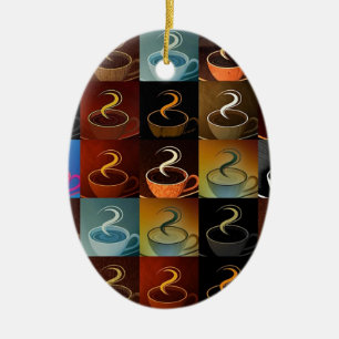 coffee cup montage ceramic tree decoration