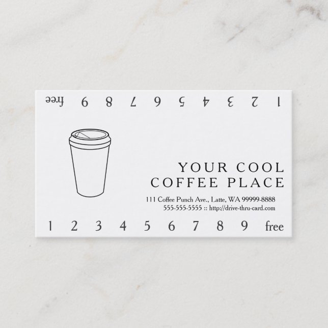 Coffee Cup (Paper To-Go) Loyalty Card (Front)