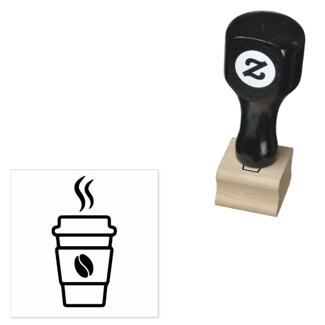 Coffee Cup Silhouette Rubber Stamp (Stamped)