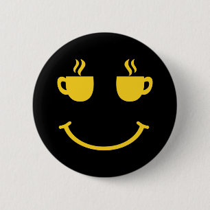 Coffee Cup Smile 6 Cm Round Badge