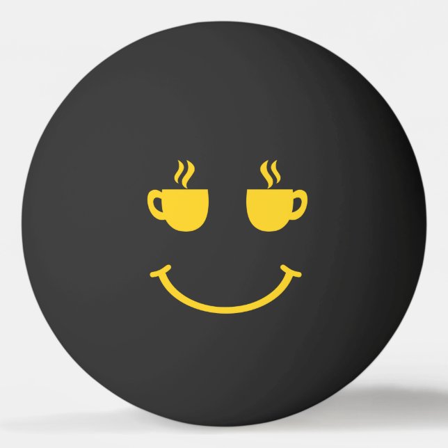 Coffee Cup Smile Ping Pong Ball (Front)