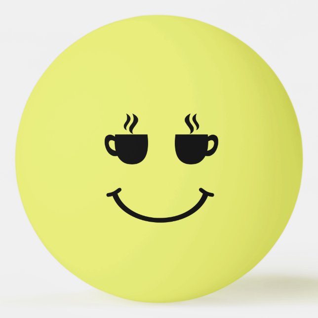 Coffee Cup Smile Ping Pong Ball (Front)