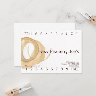 Coffee Cup Stain Loyalty Punch Card