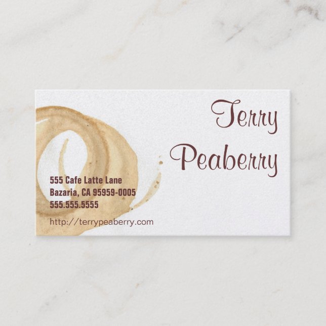 Coffee Cup Stain Murray Business Card (Front)